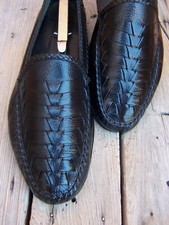 Mocassim social masculino casual BRAGANO macio preto tecido couro italiano tamanho 11M comprar usado  Enviando para Brazil