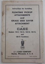 J I CASE INSTRUCTIONS FLOATING PICKUP ATTACHEMENTS GRASS SEED SAVER 5877 1953 comprar usado  Enviando para Brazil