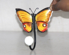 Gancio Per Panno A Forma Di Farfalla Colorata In Ferro Dipinto A Mano 9365, usado comprar usado  Enviando para Brazil