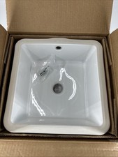 Usado, Pia de banheiro KOHLER 8188-0 verticílica 11 polegadas x 11 polegadas montagem inferior lixeira branca comprar usado  Enviando para Brazil