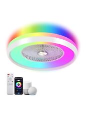 Usado, Ventilador de teto sem lâminas 24" com controle remoto de luz RGB, LED inteligente comprar usado  Enviando para Brazil