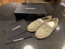 Chanel espadrilles khaki for sale  LEIGHTON BUZZARD