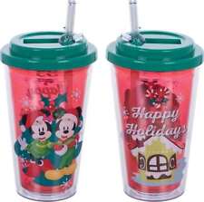 Usado, Disney - Mickey & Minnie Mouse - Boas Festas - 16 oz. Copo de acrílico de palha flip comprar usado  Enviando para Brazil