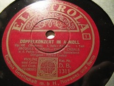 1929 Pablo CASALS Cello Jacques THIBAUD VIOLIN Brahms Double Concerto ELECTROLA comprar usado  Enviando para Brazil