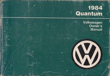 1984 VW Quantum Manual do Proprietário Volkswagen Manual do Usuário Livro Vokswagon, usado comprar usado  Enviando para Brazil