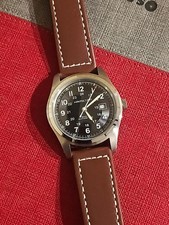 Relógio masculino automático Hamilton cáqui campo mostrador preto alças marrons comprar usado  Enviando para Brazil
