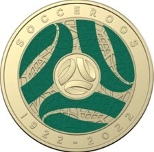 Bola de futebol Socceroos 2022 100 anos $2 moeda de dois dólares Austrália - UNC comprar usado  Enviando para Brazil