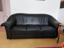 Schwarzes ledersofa sitzer gebraucht kaufen  Köln