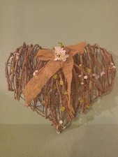 Wicker heart decoration for sale  NOTTINGHAM