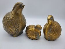 Usado, Estatuillas de pájaros vintage de latón codorniz perdices pisapapeles, juego de 3  segunda mano  Embacar hacia Argentina