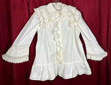 Jaqueta antiga vitoriana média café da manhã cama lounge renda 1850 - 1860 comprar usado  Enviando para Brazil