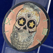 NOVA chegada. Mostrador de relógio feito à mão. Crânio mexicano. Diâmetro 39 mm comprar usado  Enviando para Brazil
