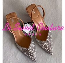 ZARA WOMAN NOVO COM ETIQUETAS SS24 SAPATOS SLINGBACK SALTO ALTO COM PÉROLAS ARTIFICIAIS BEGE 2815/110 comprar usado  Enviando para Brazil
