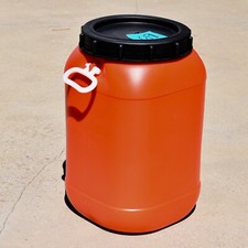 RECIPIENTE DE ARMAZENAMENTO 8 GALÕES tambor tambor laranja pesado plástico parafuso alças superiores 69 comprar usado  Enviando para Brazil
