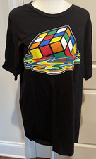 Camiseta MELTING RUBIK CUBE Grande Sheldon Cooper The Big Bang Theory TEE Preta comprar usado  Enviando para Brazil
