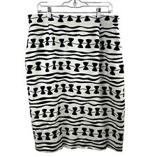 Saia lápis Louis Feraud vintage pipa corda arco 16 creme preto mistura de linho comprar usado  Enviando para Brazil