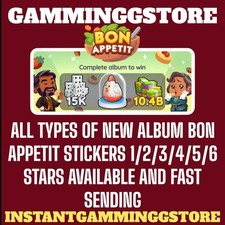 Todos os tipos de novos adesivos Bon Appetit álbum 1/2/3/4/5 estrelas mono_poly Go comprar usado  Enviando para Brazil