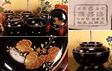 Tigela de sopa com tampa de laca japonesa 2,8 polegadas conjunto de 5 motivos de grama dourada Maki-e comprar usado  Enviando para Brazil