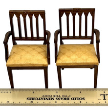 Conjunto de duas cadeiras estofadas de madeira vintage miniatura para casa de bonecas 1:12 comprar usado  Enviando para Brazil