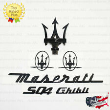 Maserati emblema Ghibli SQ4 grade tridente logotipo lateral conjunto de crachá preto kit adesivo comprar usado  Enviando para Brazil