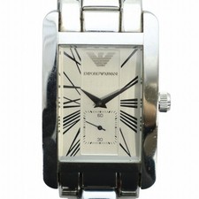 Emporio Armani AR-0145 relógio quadrado quartzo mostrador branco cor prata usado comprar usado  Enviando para Brazil