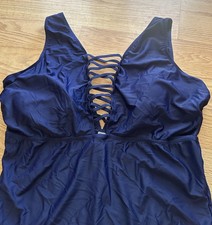 Usado, Maiô feminino Nicole Miller Studio One Piece plus size 3XL azul marinho comprar usado  Enviando para Brazil