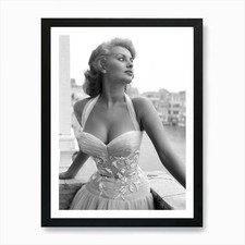 Quadro em Tela Sophia Loren Moda Preto e Branco Quadro Arte de Parede Quadro comprar usado  Enviando para Brazil