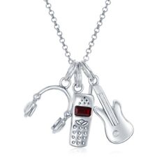 Fones de ouvido, celular CZ e colar de guitarra preto esmaltado comprar usado  Enviando para Brazil