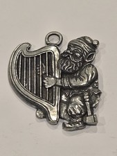 Pingente de Natal vintage elfo de estanho tocando harpa 1989 comprar usado  Enviando para Brazil