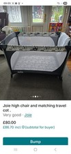 Joie travel cot for sale  LONDON