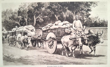 ÍNDIA BULLOCK CART PRINT Vintage 1920s 30s Retrô Pôster de Arte Escolar Infantil, usado comprar usado  Enviando para Brazil