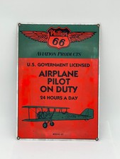Phillips 66 US Government Licensed Airplane Pilot on Duty Boeing 40 Signage comprar usado  Enviando para Brazil