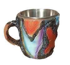 Caneca de café textura de resina de cristal mineral, capacidade de 200 ml - Azul comprar usado  Enviando para Brazil