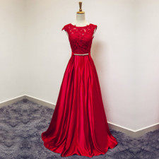 Vestidos de noite de cetim quente gola O linha A renda sexy plus size vestidos de festa formais comprar usado  Enviando para Brazil