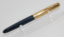 Caneta-tinteiro vintage Parker 51 folheada a ouro 14K 1/10 joias azul diamante azul, usado comprar usado  Enviando para Brazil