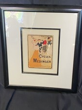 Bicicleta vintage Cycles Medinger por Georges A. Bottini 5 x 7” ARTE EMOLDURADA comprar usado  Enviando para Brazil