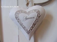 Coeur métal blanc d'occasion  Auzances