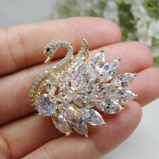 Broche Pin de Lujoso Cristal de Circón Cisne Transparente Pájaro Mujer Regalos de Navidad  segunda mano  Embacar hacia Mexico