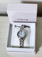 Usado, Citizen Wicca Happy Diary relógio de rádio solar mostrador azul pulseira de prata 16mm usado comprar usado  Enviando para Brazil