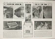 1902 GRANDE IMPRESSÃO ANTIGA SISTEMA TELEFÔNICO CORREIOS DE LONDRES TROCA CENTRAL comprar usado  Enviando para Brazil