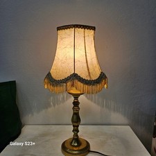 Abajur de mesa francês estilo vintage latão com abajur de couro sintético comprar usado  Enviando para Brazil