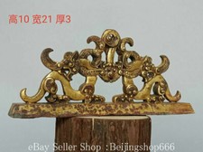 Suporte para caneta 8,4" bronze chinês ouro 24K dourado Dynasty Palace Dragon Beast comprar usado  Enviando para Brazil