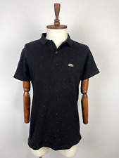 Camisa polo masculina manga curta estampa monograma preta Lacoste tamanho G, usado comprar usado  Enviando para Brazil