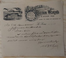Cadeiras American Rattan Works papel timbrado St. Louis triciclos velocípedes 1901 comprar usado  Enviando para Brazil