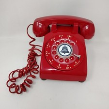 READ Vintage Vermelho Mostrador Rotativo Mesa Telefone Bell Sistemas Telefone Não Testado comprar usado  Enviando para Brazil