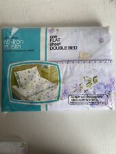 Lençol de casal plano vintage JC Penney sem ferro flores coloridas lavanda comprar usado  Enviando para Brazil