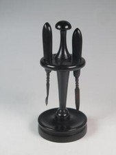 Suporte e ferramentas antigas de penteadeira feminina de ébano para manicure comprar usado  Enviando para Brazil
