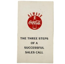 Cartão de vendedor Always Coca-Cola 3 passos de uma chamada de vendas bem-sucedida palavra-chave vintage comprar usado  Enviando para Brazil