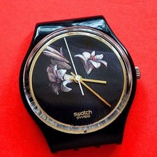 Relógio Swatch 1989 flor mostrador preto e estojo 341 retrô vintage 9485P suíço comprar usado Relógio Swatch 1989 flor mostrador preto e estojo 341 retrô vintage 9485P suíço comprar usado  Enviando para Brazil