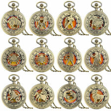 Relógio de bolso antigo 12 constelações número romano feminino masculino quartzo corrente presente comprar usado  Enviando para Brazil